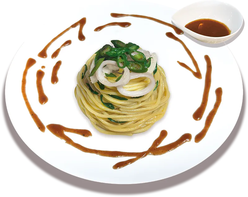イカと青唐辛子のつけかけパスタ